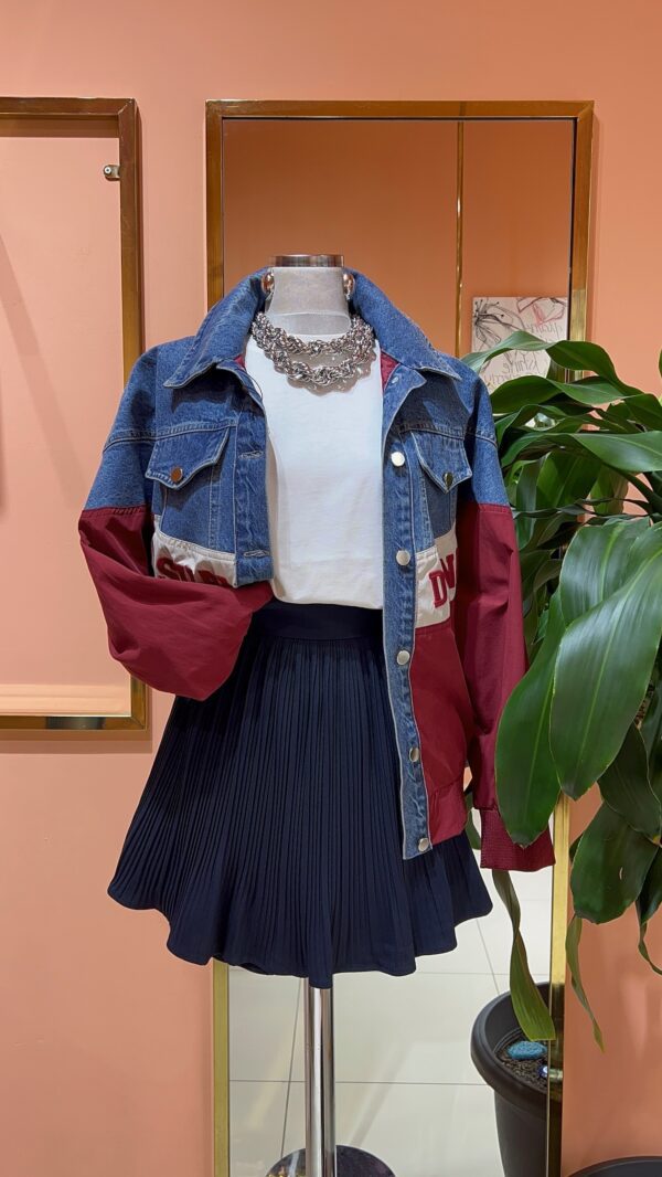 Kumaş Mixli Denim Mont - Görsel 5